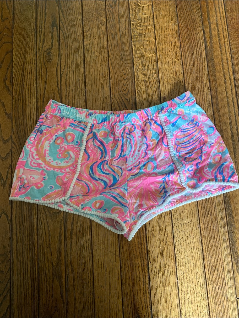 XL Kids Pink & Aqua Patterned Lounge Shorts